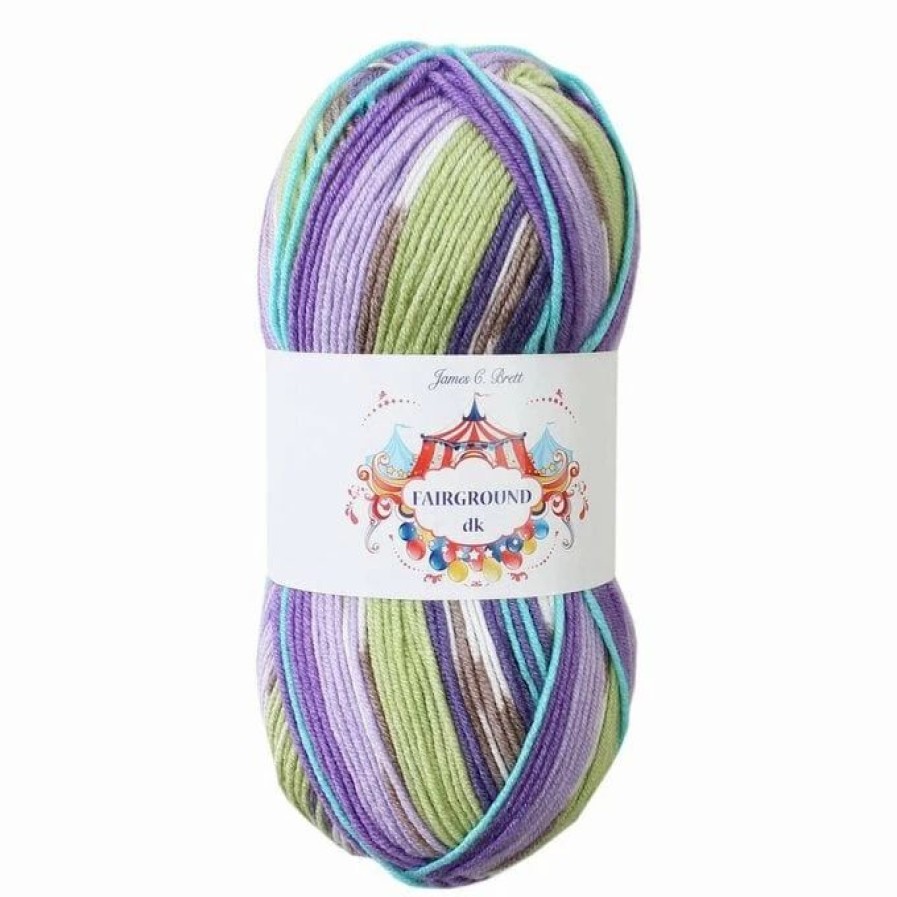 Acrylic Yarn * | Best Deal James C Brett Purple Lime Fairground Dk Yarn 100G