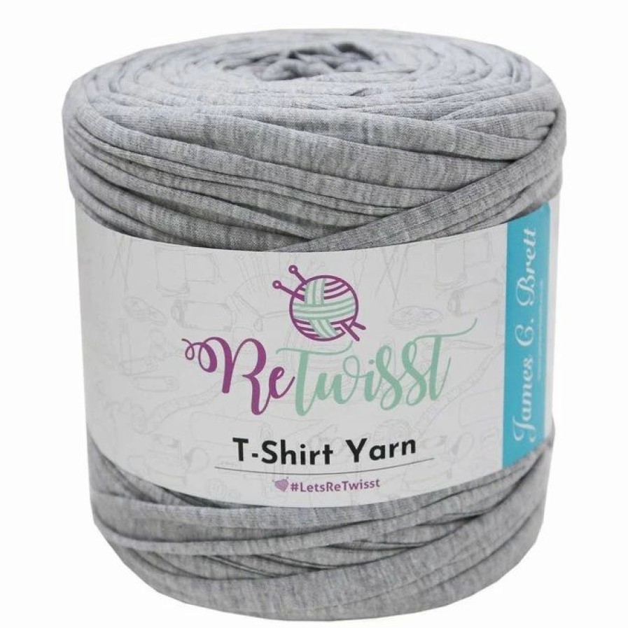 Cotton Yarn * | Outlet James C Brett Retwisst Grey Shades T-Shirt Yarn 650G