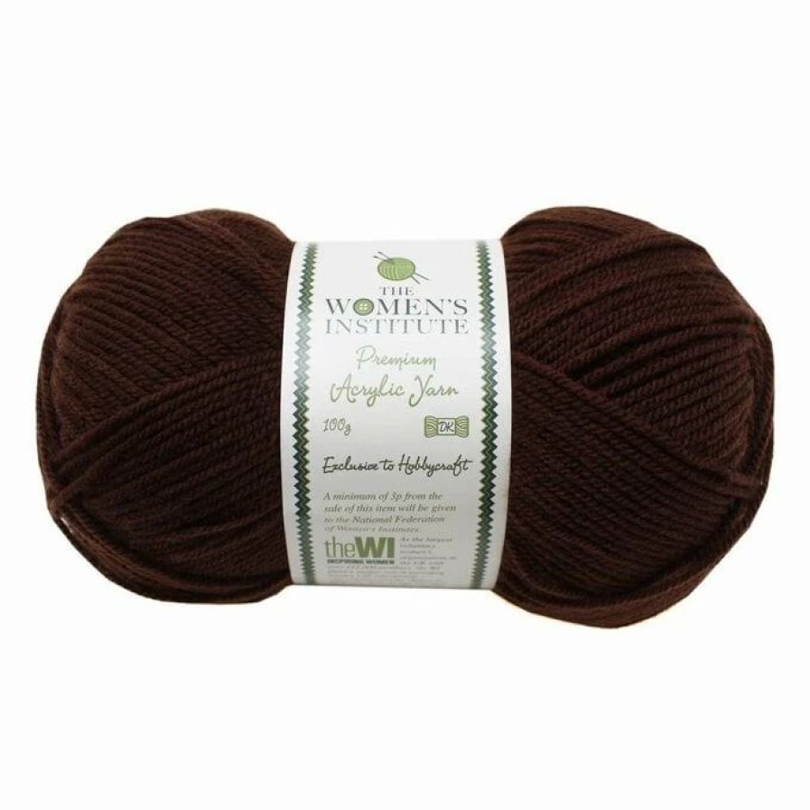 Acrylic Yarn * | Hot Sale The Wi Women'S Institute Brown Premium Acrylic Yarn 100G