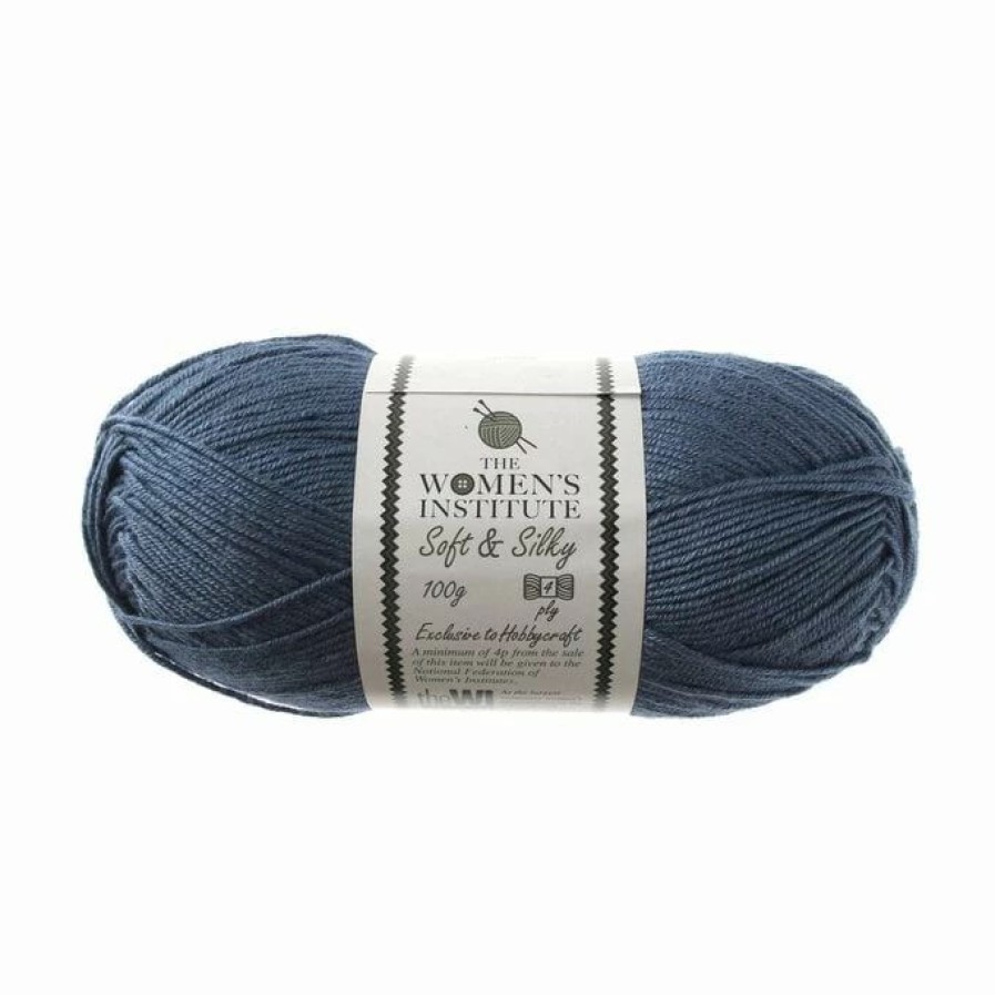 Acrylic Yarn * | Top 10 The Wi Women'S Institute Denim Soft And Silky 4 Ply Yarn 100G