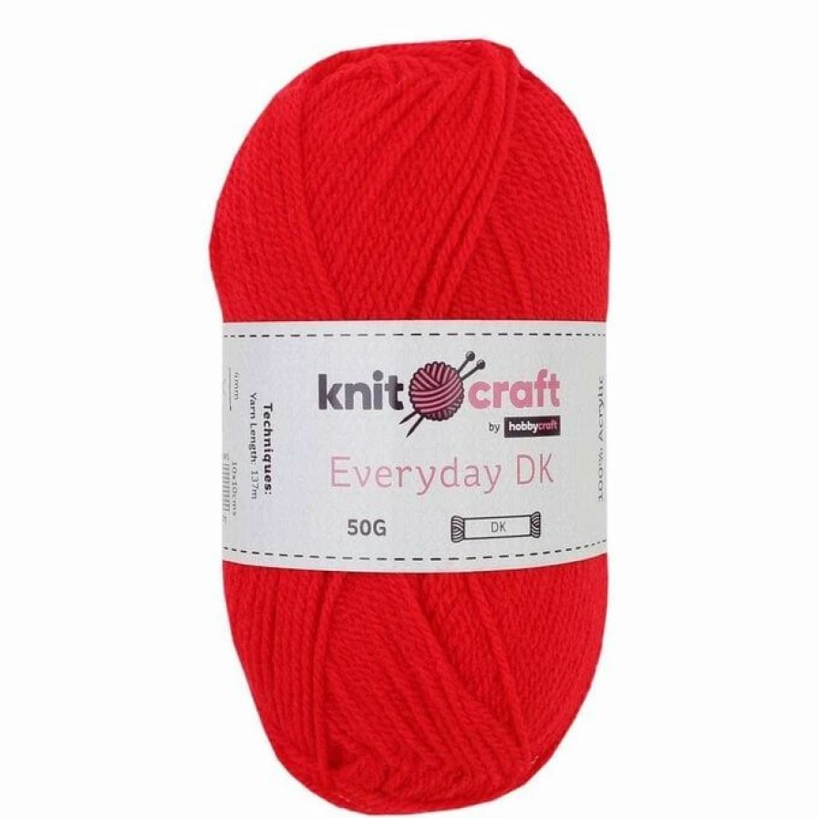 Acrylic Yarn * | Top 10 Knitcraft Red Everyday Dk Yarn 50G