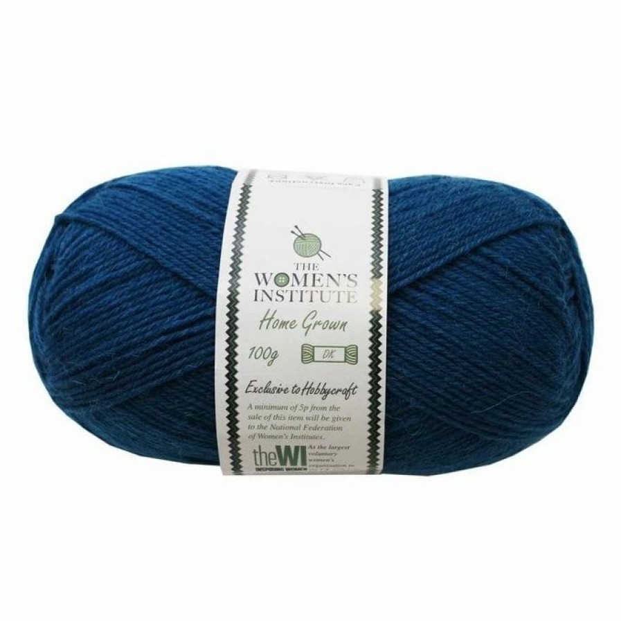 Wool * | Deals The Wi Women'S Institute Petrol Home Grown Dk Yarn 100G (682)