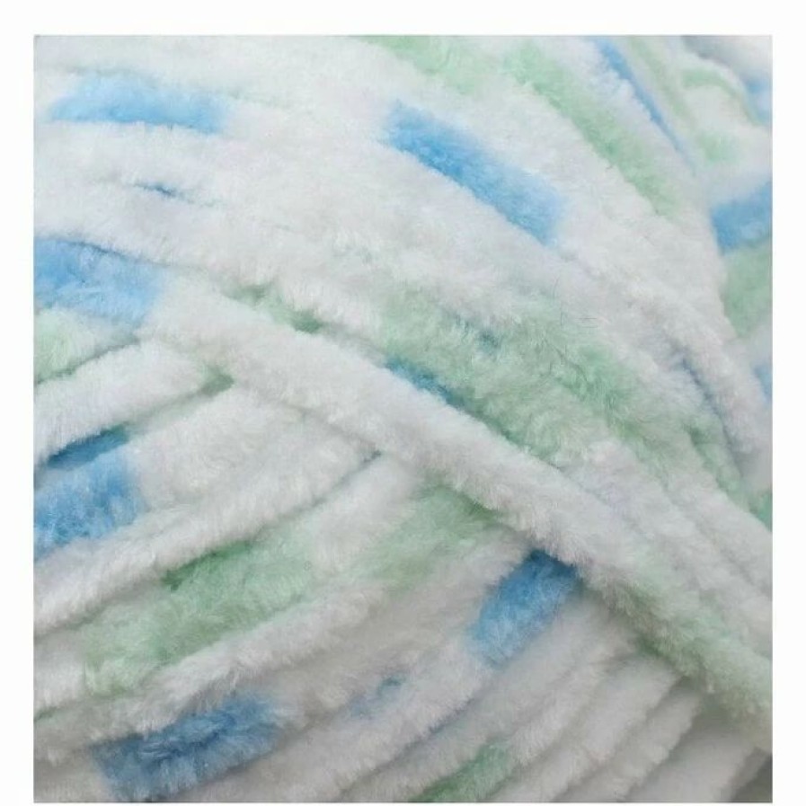 Chunky Yarn * | Outlet James C Brett White Blue Mint Flutterby Chunky Yarn 100 G