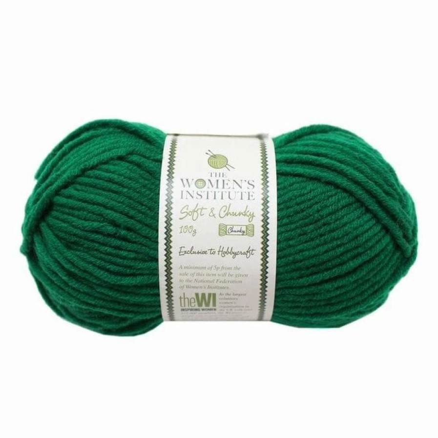 Chunky Yarn * | Best Pirce The Wi Women'S Institute Green Soft And Chunky Yarn 100G