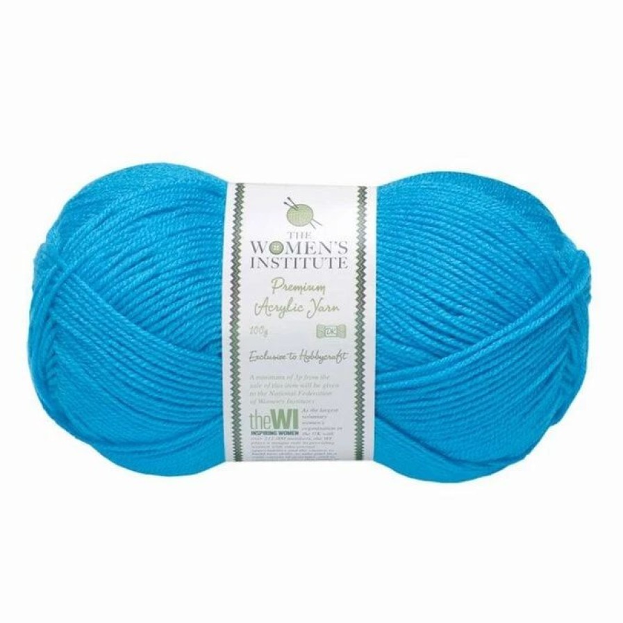 Acrylic Yarn * | Cheapest The Wi Women'S Institute Turquoise Premium Acrylic Yarn 100G