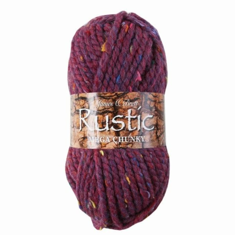 Acrylic Yarn * | Budget James C Brett Raspberry Mix Rustic Mega Chunky Yarn 100G