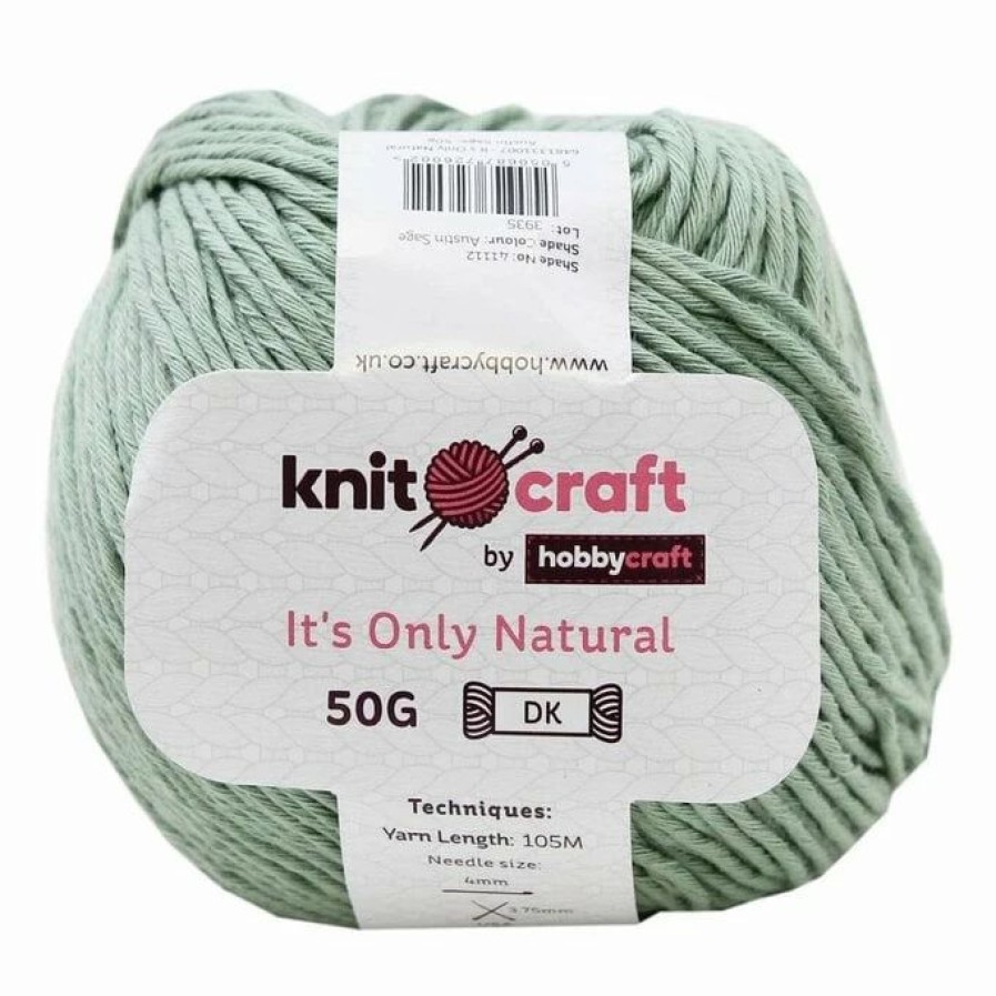 Cotton Yarn * | Best Pirce Knitcraft Sage It'S Only Natural Light Dk Yarn 50G