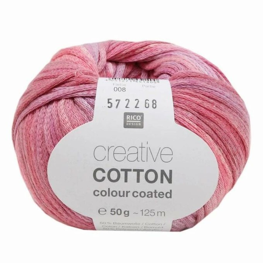 Cotton Yarn * | Best Deal Rico Design Rico Berry Mix Creative Cotton Colour Coated Yarn 50G