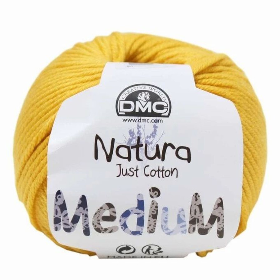 Cotton Yarn * | Coupon Dmc 99 Mustard Yellow Natura Medium Crochet Yarn 50G