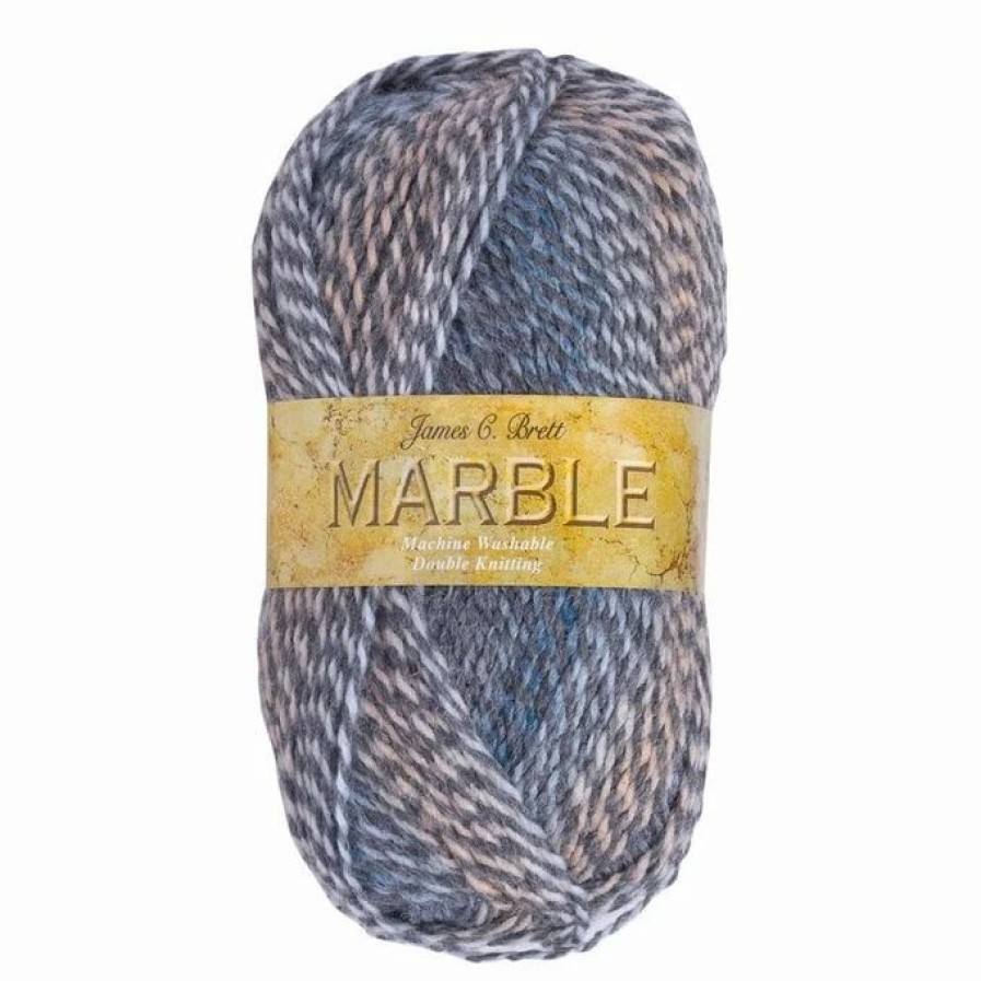 Acrylic Yarn * | Hot Sale James C Brett Grey Marble Double Knit Yarn 100 G