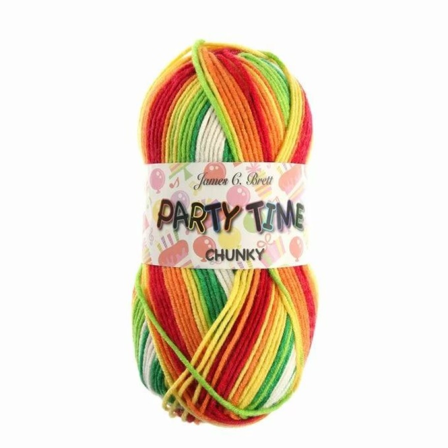 Acrylic Yarn * | Best Sale James C Brett Green Red Mix Party Time Chunky Yarn 100G