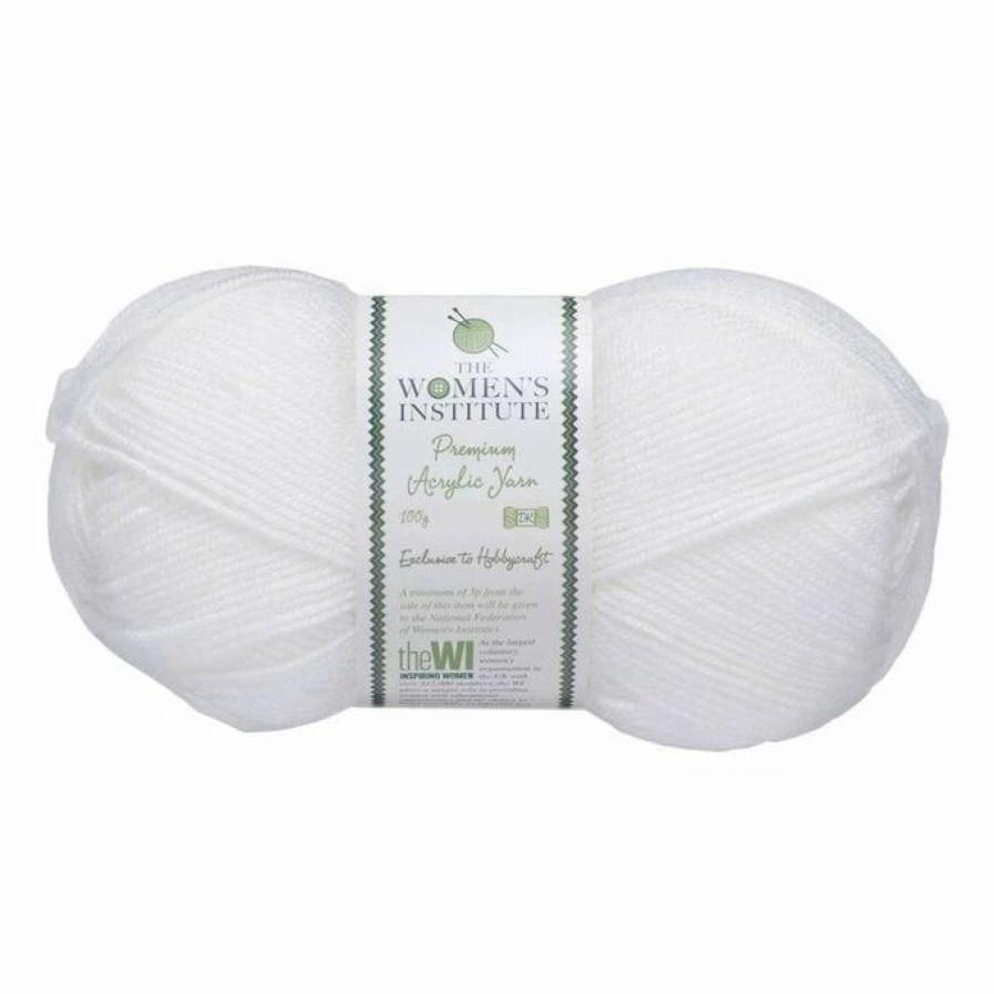 Acrylic Yarn * | Flash Sale The Wi Women'S Institute White Premium Acrylic Yarn 100G