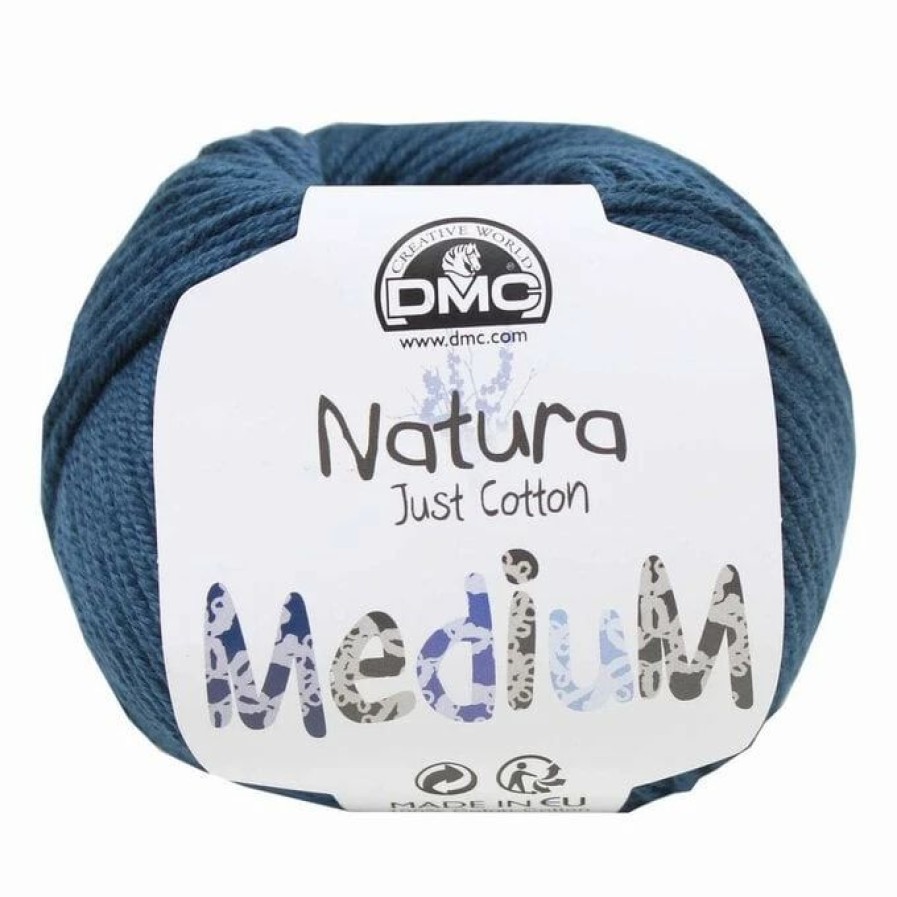 Cotton Yarn * | New Dmc 177 Dark Petrol Blue Natura Medium Crochet Yarn 50G