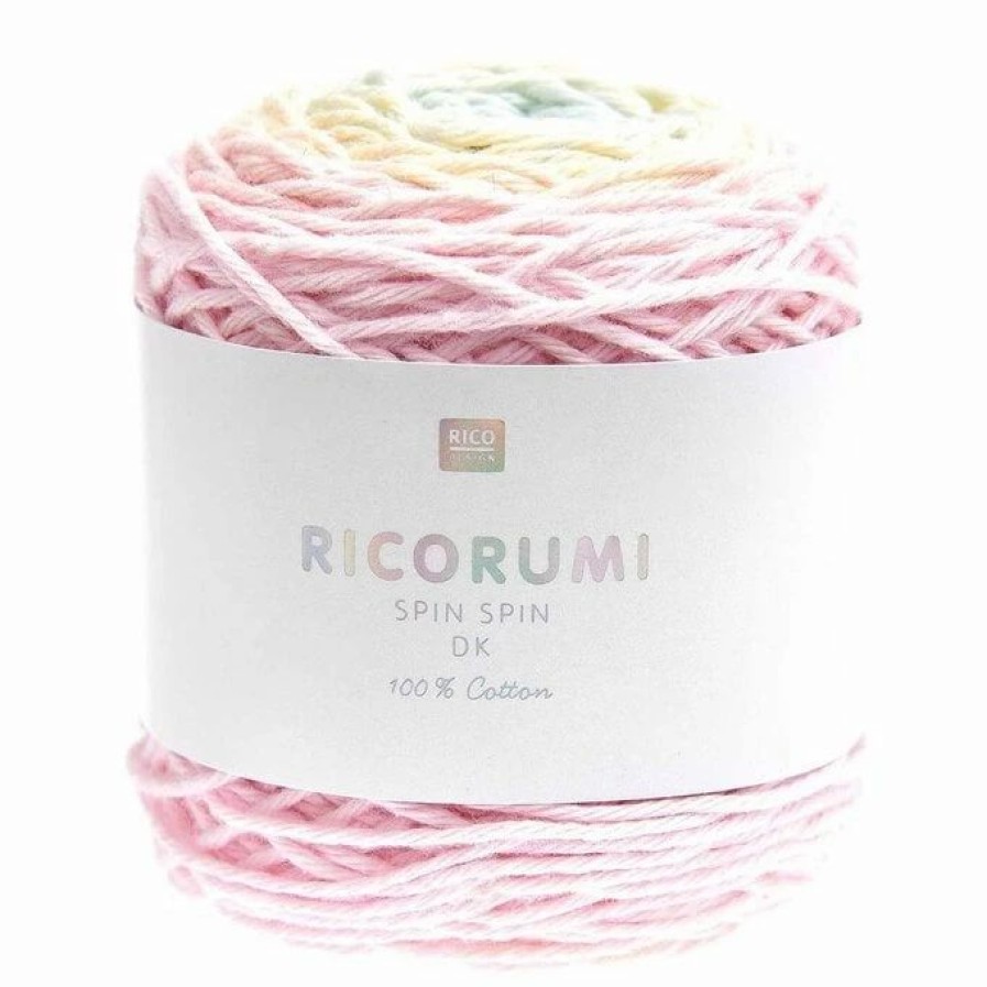 Cotton Yarn * | Best Pirce Rico Design Rico Pastel Rainbow Ricorumi Spin Spin Dk Yarn 50G